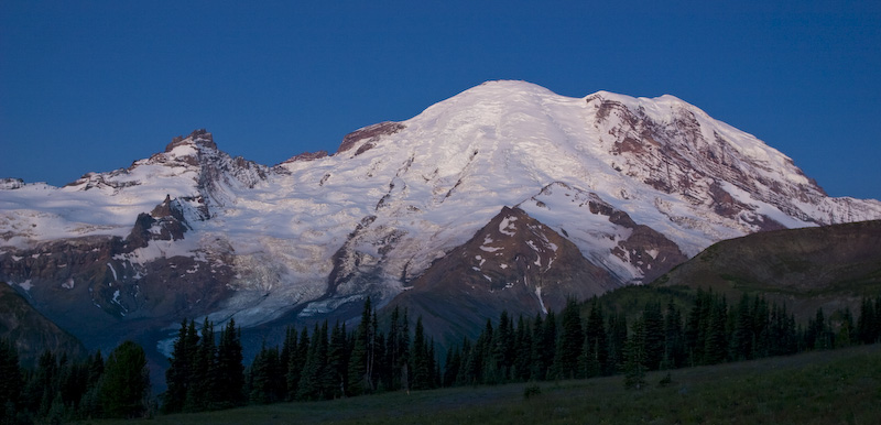 First Light On Mount Rainier